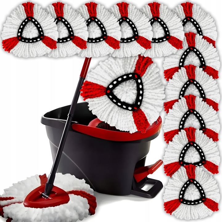 12x WKŁAD DO MOPA OBROTOWEGO VILEDA OKRĄGŁY KOŃCÓWKA MIKROFIBRA EASY