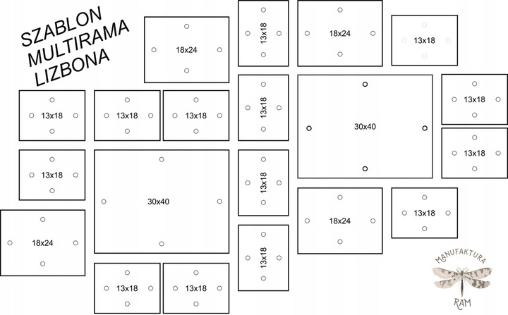 Multirama Lizbona Zestaw ramek na zdjęcia czarny
