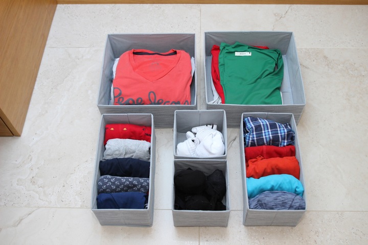 ZESTAW 6 ORGANIZERÓW ORGANIZER NA BIELIZNĘ DO SZUFLADY SZAFY POJEMNIKI