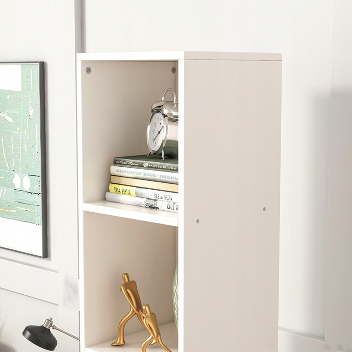 BIAŁY REGAŁ STOJĄCY NA KSIĄŻKI WYSOKI SEGREGATORY BIURO SALON LOFT 182