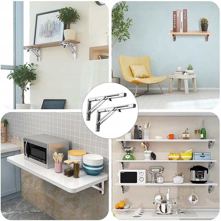 TRÓJKĄTNE ZAWIAS KĄTOWNIK SKŁADANY WSPORNIK POD STÓŁ BLAT DLA DOMU