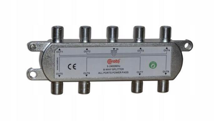 ROZGAŁĘŹNIK-SPLITER 5-2400 Mhz CORAB 8 DROŻNY Z PRZEJŚCIEM NAPIĘCIA
