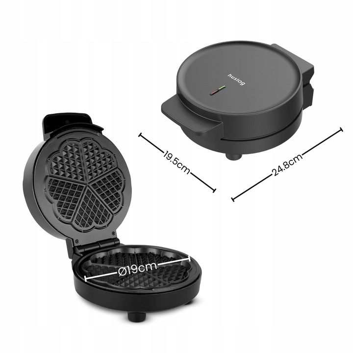 GOFROWNICA GOFRY SERCA 1200W NIEPRZYWIERAJĄCA POWŁOKA HUSLOG