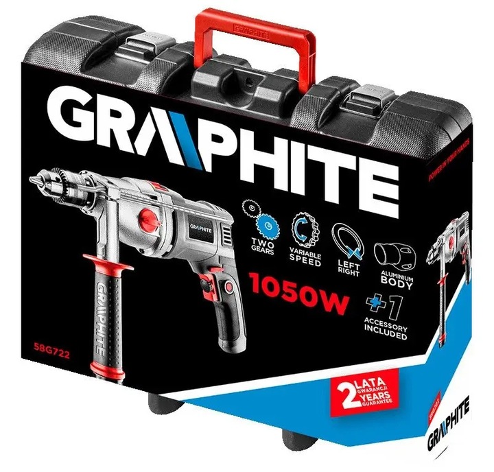 GRAPHITE WIERTARKA UDAROWA DWUBIEGUNOWA WALIZKA 1050W 58G722