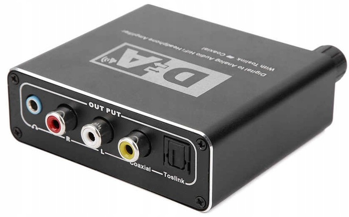 KONWERTER WZMACNIACZ TOSLINK COAXIAL 2x CINCH DAC