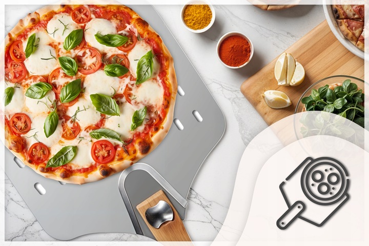 ŁOPATA DO PIZZY PERFOROWANA SZUFLA TACA STAL NIERDZEWNA INOX PROFESJONALNA