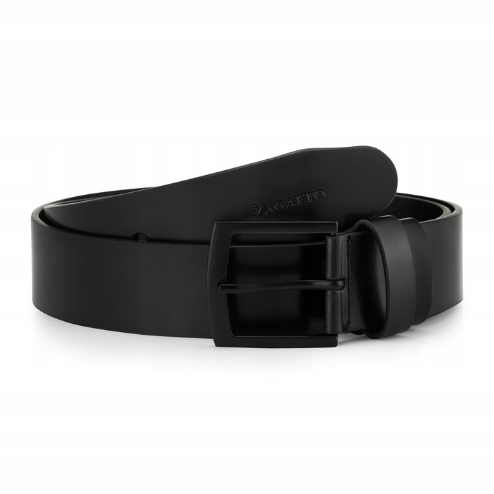 Pasek skórzany męski CZARNY do spodni SZEROKI skóra naturalna ZAGATTO