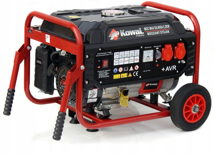 PROFESJONALNY AGREGAT PRĄDOTWÓRCZY 5,2kW KOŁA AVR+ MIEDZIANY STOJAN