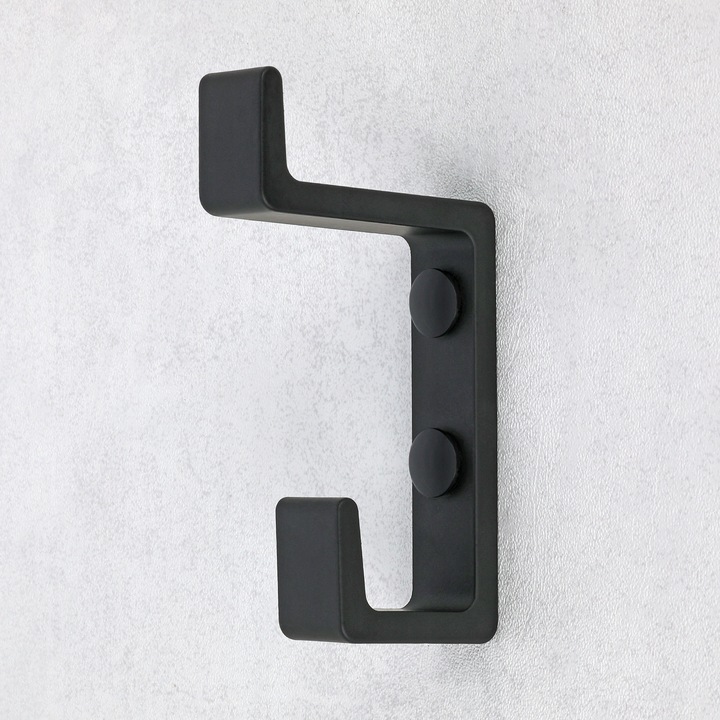 4x HACZYK NA UBRANIA CZARNY WIESZAK MEBLOWY WIESZAK ŚCIENNY NA UBRANIA