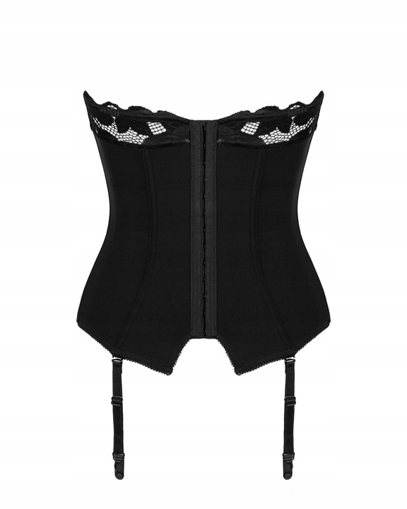 Obsessive Gorset Damski z Elegancki z Koronką i Siateczką M/L Czarny