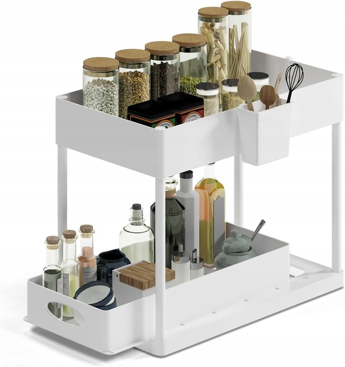 ORGANIZER POD ZLEW 2 POZIOMOWY WYSUWANA PÓŁKA REGAŁ STOJAK DO KUCHNI