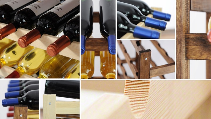 Stojak na wino regał na butelki półka 44 butelki DUŻY POJEMNY