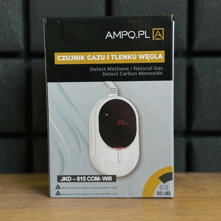 Czujnik Detektor Tlenku Węgla Czadu Gazu CERTYFIKOWANY LCD z WIFI