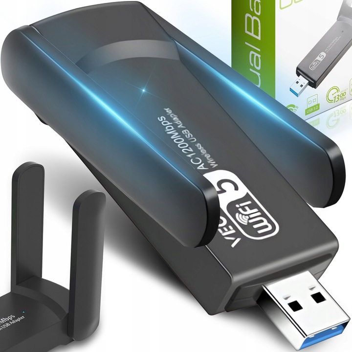 KARTA SIECIOWA WIFI WI-FI ADAPTER USB 3.0 1300Mbps 5GHz 2 TRYBY AP