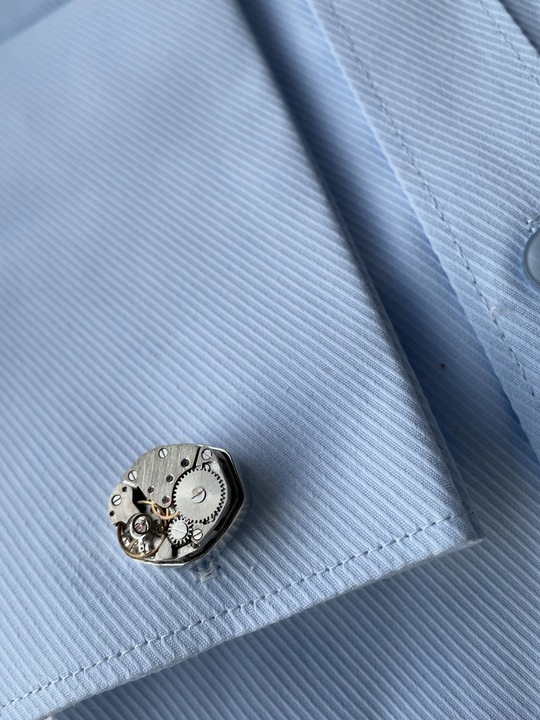 Spinki do mankietów koszuli EXC Mechanizm Zegarka Steampunk Zegar Zegarki