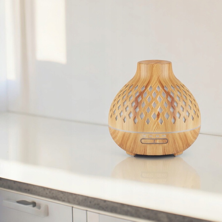 Aroma dyfuzor nawilżacz powietrza light wood 400 ml + timer