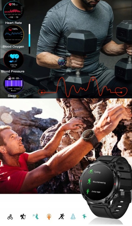 SMARTWATCH Zegarek Męski 600MAH ROZMOWY SMS