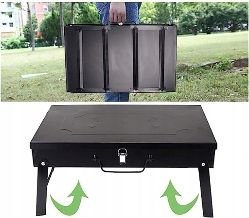 SKŁADANY GRILL WĘGLOWY PRZENOŚNY WALIZKOWY TURYSTY
