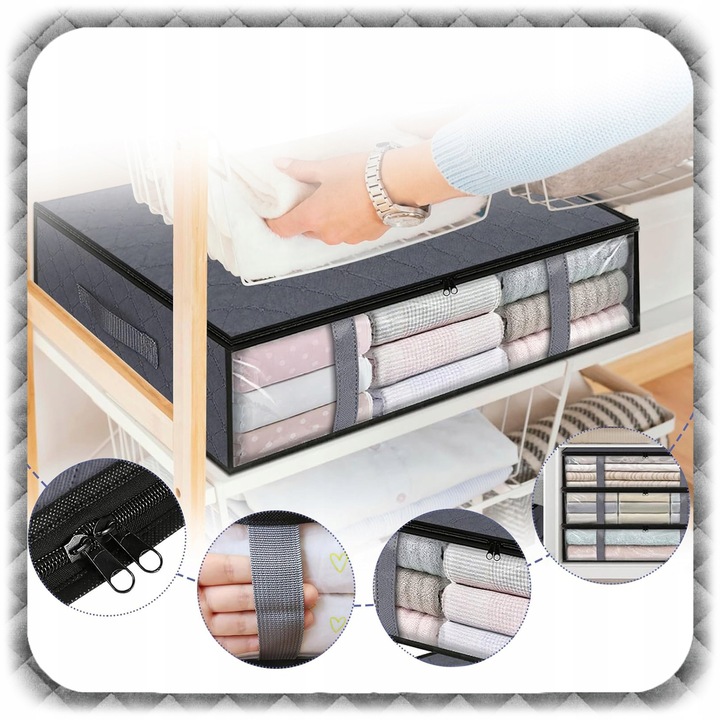 2x ORGANIZER NA POŚCIEL KOŁDRĘ POKROWIEC POJEMNIK Ubrania Pod Łóżko