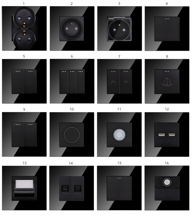 Włącznik Wyłącznik Światła Szklany Elektryczny Szkło Pojedynczy MIUUN