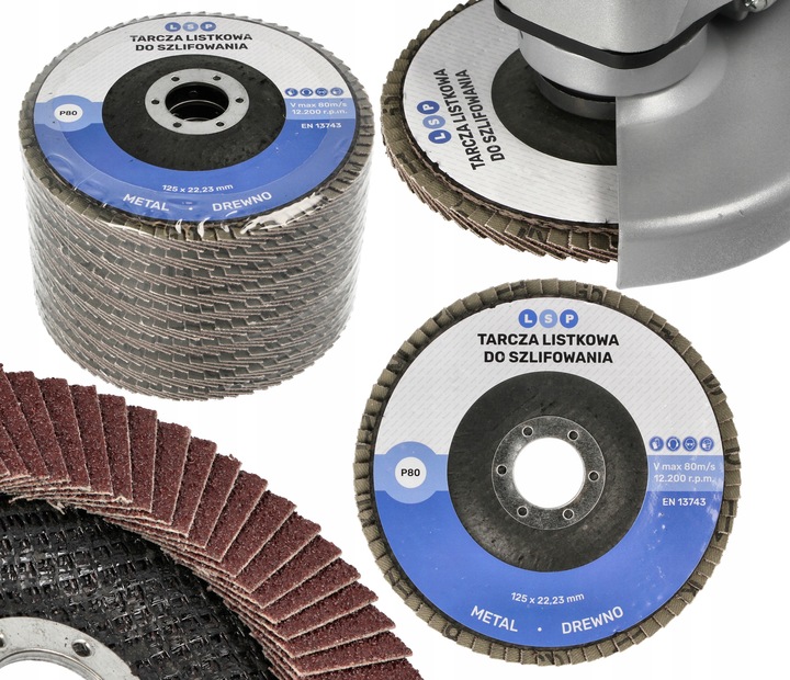 TARCZA LISTKOWA LAMELKA 125 DO SZLIFOWANIA DREWNA METALU LAMELKOWA