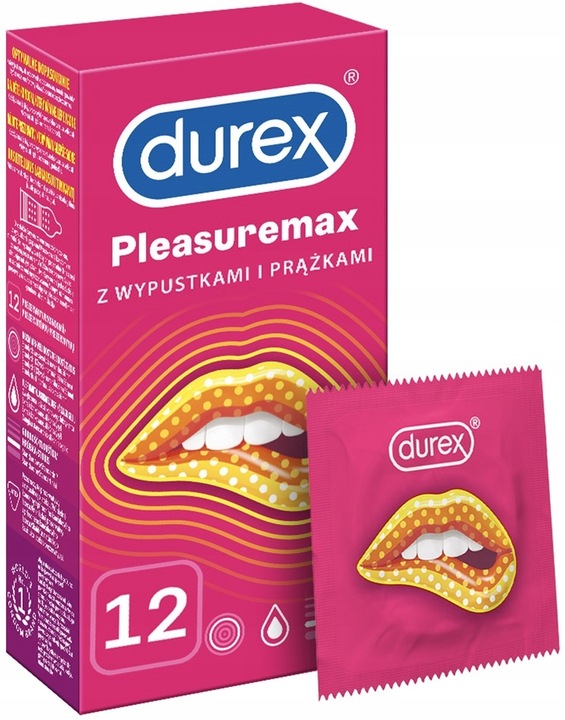 DUREX PLEASUREMAX Prezerwatywy Stymulujące 12 sztuk Prążkowane z
