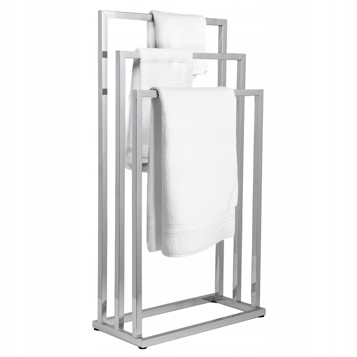 Stojak wieszak łazienkowy na ręczniki chrom stojący 3 ramienny YOKA