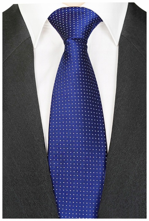 STYLOWY CHABROWY Żakardowy Krawat Męski do Garnituru w Kropki Groszki rc20