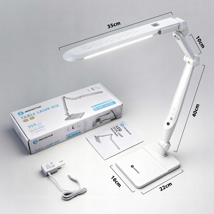 Lampka biurkowa Aigostar biały moc do 9 W