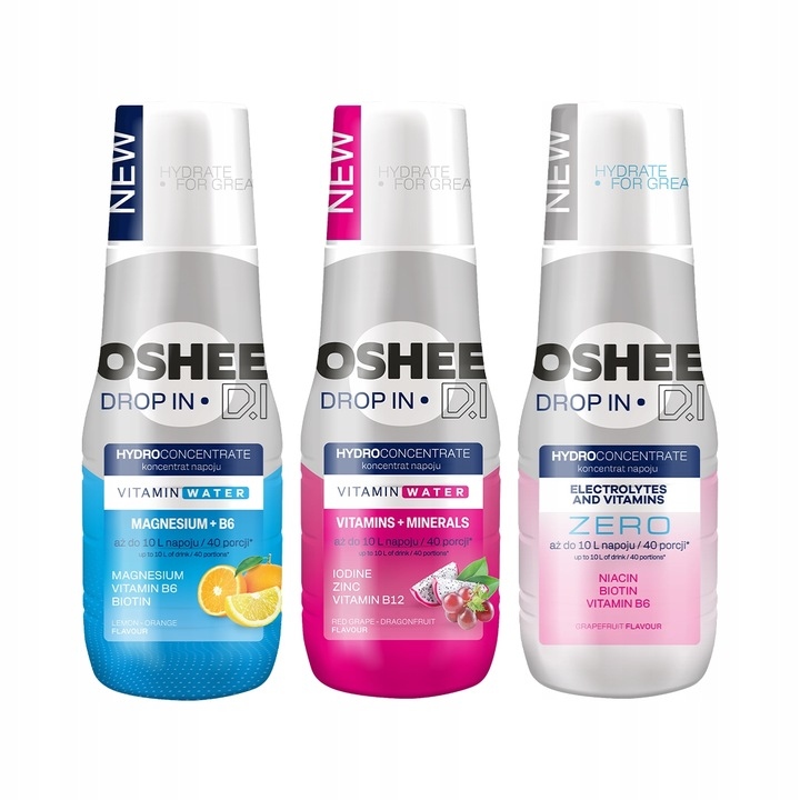 OSHEE ZESTAW 3 x SYROP KONCENTRAT DO SODASTREAM DO SATURATORA