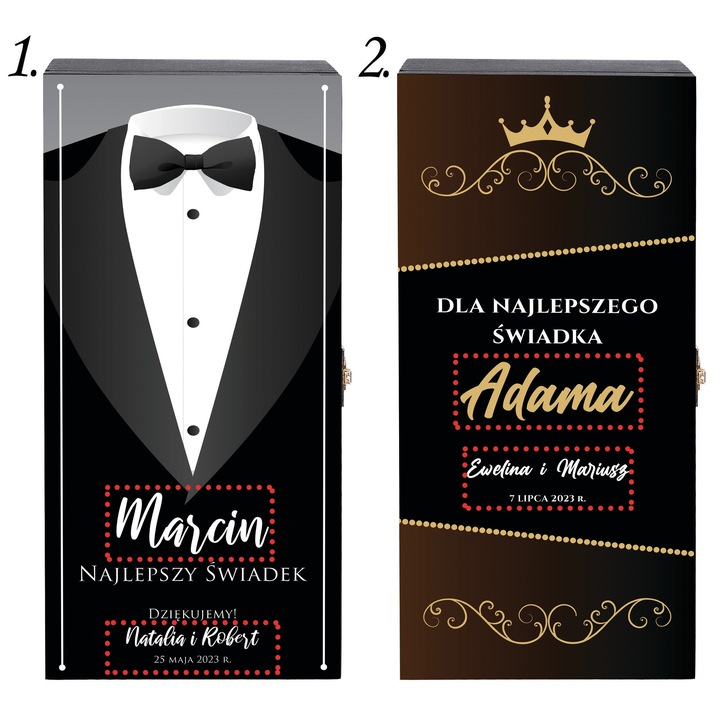 PODZIĘKOWANIE DLA ŚWIADKA ŚWIADKOWEJ SKRZYNKA NA ALKOHOL WHISKY