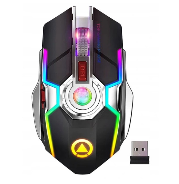PROFESJONALNA CICHA MYSZ GAMINGOWA PODŚWIETLANA