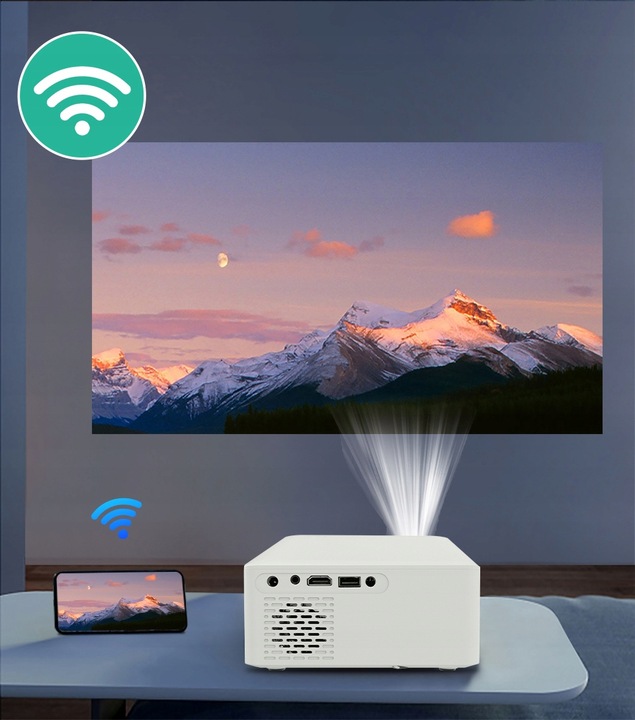 PROJEKTOR RZUTNIK ANDROID SMART TV WIFI FULL HD 7000lm 400 ANSI LED BT