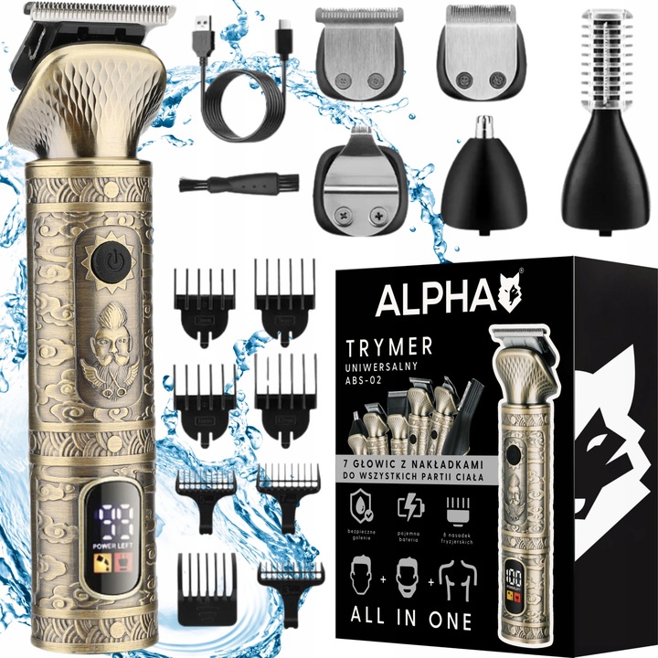 Trymer Alpha Maszynka 7w1, Golarka Do Brody, Do Ciała