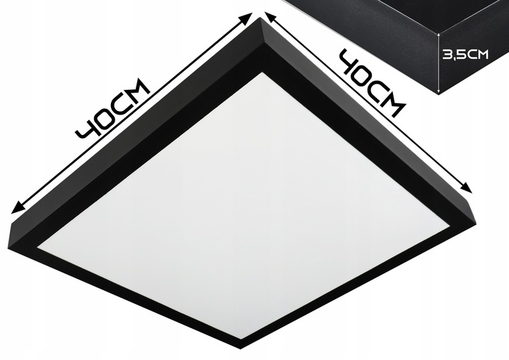 Panel LED natynkowy plafon sufitowy kwadratowy 36W 40x40 cm duży