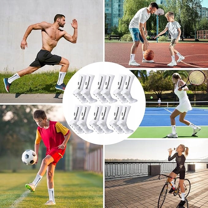 2x MIX SKARPETY PIŁKARSKIE ANTYPOŚLIZGOWE R. 39-46 CZARNE i BIAŁE PO