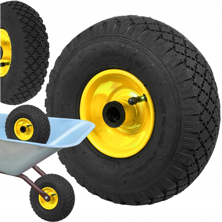 KOŁO KÓŁKO DO TACZKI WÓZKA 2PR 260x85mm 3.00-4 Z DĘTKĄ POMPOWANE MOCNE