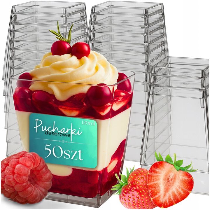 PUCHARKI DESEROWE DO DESERÓW POJEMNIKI NA DESERY PRZEKĄSKI 120 ml 50 szt