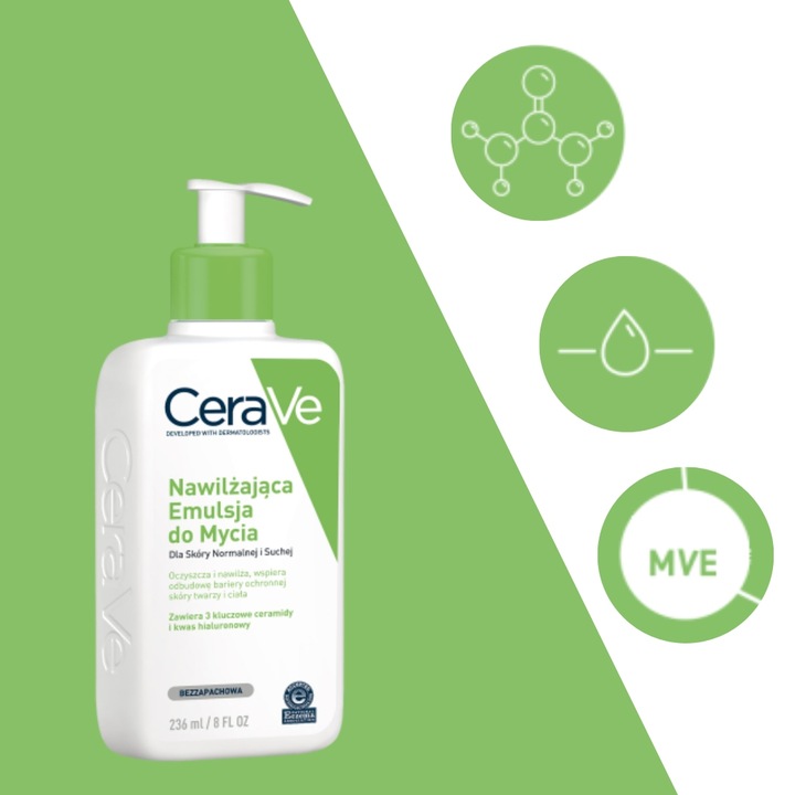 CeraVe Emulsja Nawilżająca do Mycia Dla Skóry Normalnej i Suchej 236ml