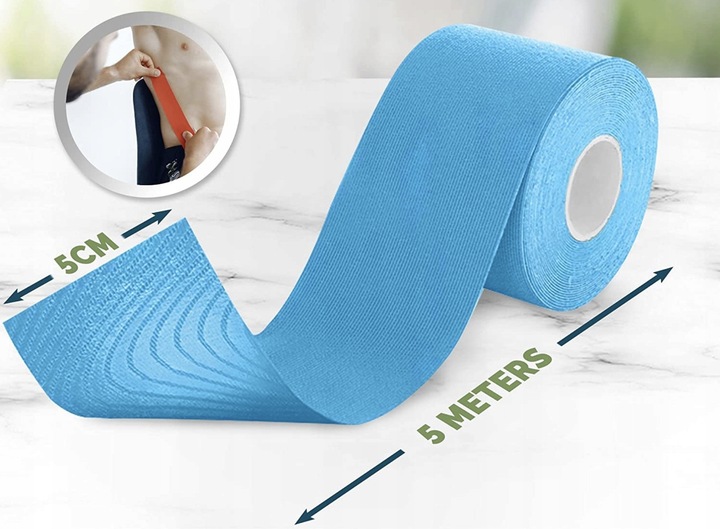 4x TAŚMA KINEZJOLOGICZNA ZESTAW TEJP TAPING TEJPY 5cm 5m