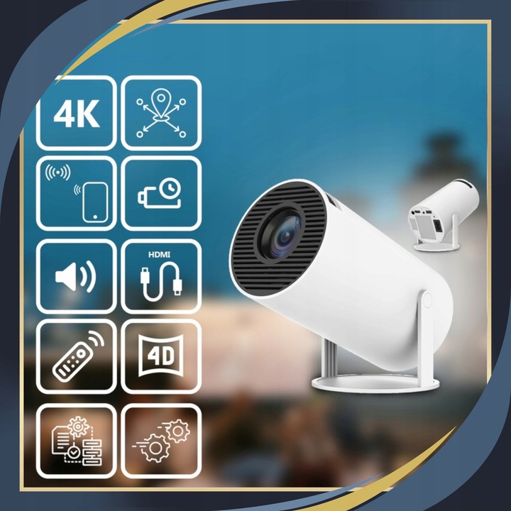 Projektor Rzutnik Przenośny Android Smart TV LED 4K Głośnik WIFI 130