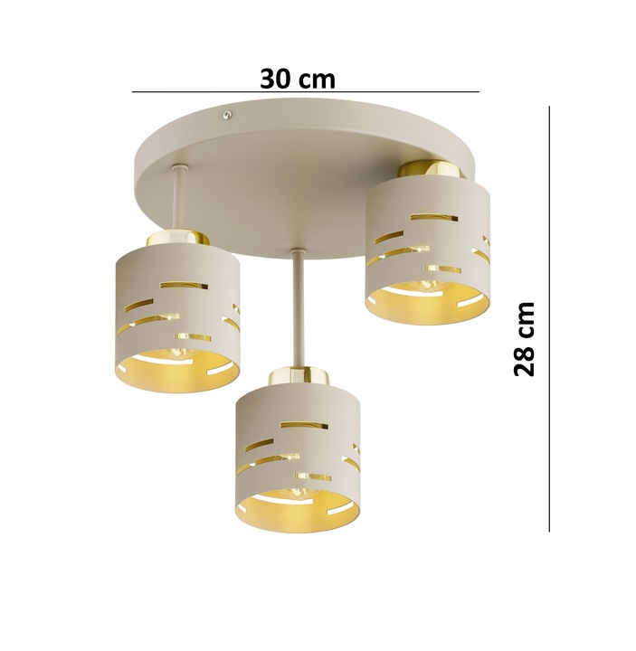 Lampa Sufitowa Plafon Żyrandol Ecru Beżowa Kaszmir Vox Led