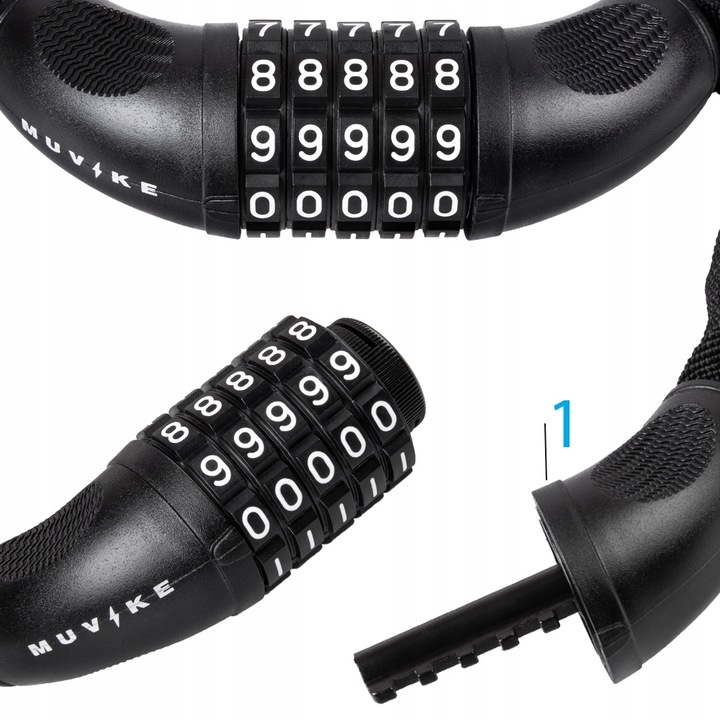 ZAPIĘCIE ROWEROWE ŁAŃCUCH ZAPIĘCIE DO ROWERU SZYFR MUVIKE SOLID 1000/6C