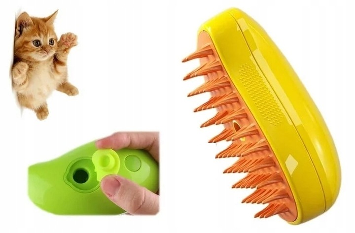 Szczotka Parowa z Masażem dla Kotów Pielęgnacja futra kota psów zwierząt