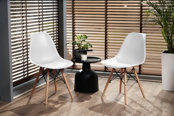 KRZESŁO SKANDYNAWSKIE do KUCHNI salonu jadalni stołu EVA białe