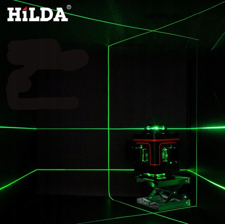 HILDA POZIOMICA 4D BLOKADA WAHADŁA LASER KRZYŻOWY SAMOPOZIOMUJĄCY 16 LINII