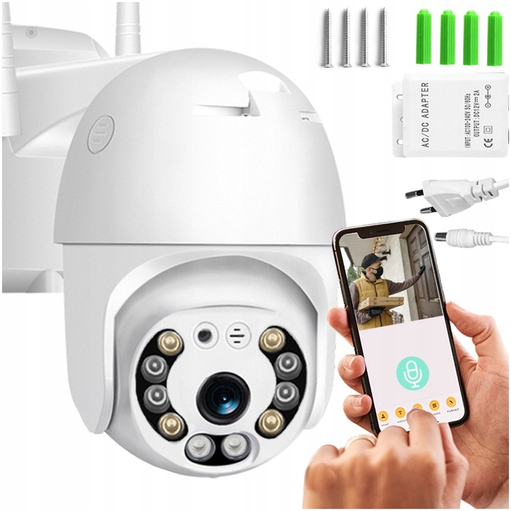 KAMERA WIFI IP SMART OBROTOWA FULL HD 2MP MONITORING 1080p ZOOM 4x DETEKCJA