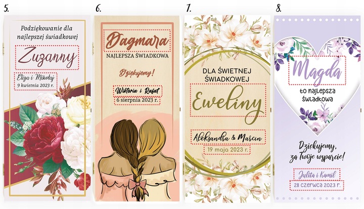 PODZIĘKOWANIE DLA ŚWIADKA ŚWIADKOWEJ SKRZYNKA