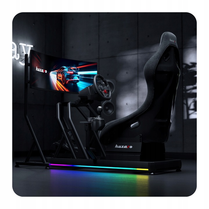 Kokpit Wyścigowy Stelaż gamingowy do simracingu Huzaro Speed 9.0 150 kg