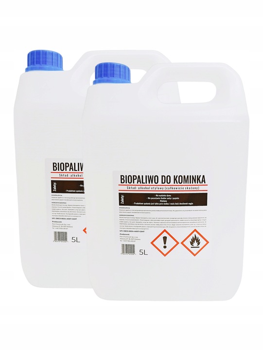 ZESTAW 2x BIOPALIWO DO KOMINKA BIOETANOL BIOKOMINEK 5L/5000 ML